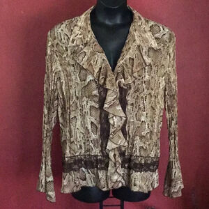NY COLLECTION WOMAN REPTILE BLOUSE SIZE 2X